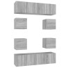 Ensemble de meubles TV 8 pcs Sonoma gris Bois d'ingénierie 