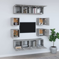 Ensemble de meubles TV 8 pcs Sonoma gris Bois d'ingénierie 