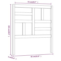 Tête de lit Blanc 81x4x104 cm Bois massif de pin 