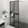 Paroi de douche avec étagère Noir 80x195 cm Verre ESG&Aluminium 
