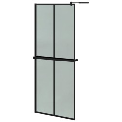 Paroi de douche avec étagère Noir 80x195 cm Verre ESG&Aluminium 