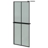 Paroi de douche avec étagère Noir 80x195 cm Verre ESG&Aluminium 