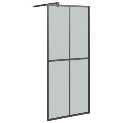 Paroi de douche avec étagère Noir 80x195 cm Verre ESG&Aluminium 