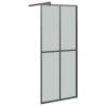 Paroi de douche avec étagère Noir 80x195 cm Verre ESG&Aluminium 