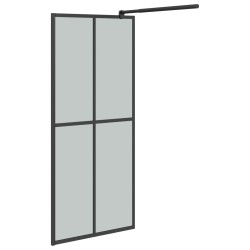 Paroi de douche avec étagère Noir 80x195 cm Verre ESG&Aluminium 