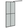 Paroi de douche avec étagère Noir 80x195 cm Verre ESG&Aluminium 