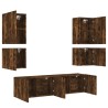 Unités murales TV 6 pcs chêne fumé bois d'ingénierie 