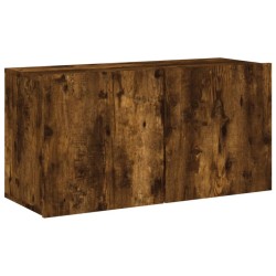 Unités murales TV 6 pcs chêne fumé bois d'ingénierie 