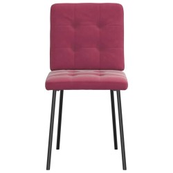 Chaises à manger lot de 6 rouge bordeaux velours 