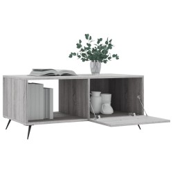 Table basse sonoma gris 90x50x40 cm bois d'ingénierie 