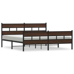 Cadre de lit en métal sans matelas chêne marron 200x200 cm 