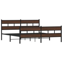 Cadre de lit en métal sans matelas chêne marron 200x200 cm 