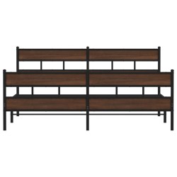 Cadre de lit en métal sans matelas chêne marron 200x200 cm 