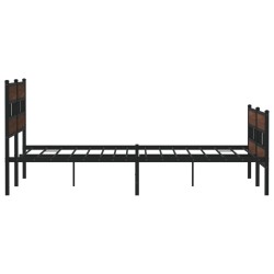 Cadre de lit en métal sans matelas chêne marron 200x200 cm 