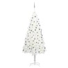 Arbre de Noël artificiel pré-éclairé et boules blanc 240 cm 