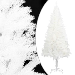 Arbre de Noël artificiel pré-éclairé et boules blanc 240 cm 