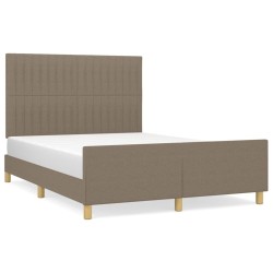 Cadre de lit sans matelas taupe 140x200 cm tissu 