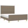 Cadre de lit sans matelas taupe 140x200 cm tissu 