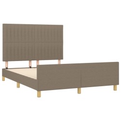 Cadre de lit sans matelas taupe 140x200 cm tissu 