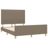 Cadre de lit sans matelas taupe 140x200 cm tissu 