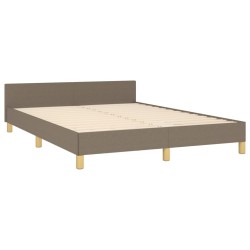 Cadre de lit sans matelas taupe 140x200 cm tissu 
