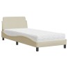 Lit avec matelas crème 80x200 cm tissu 