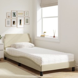 Lit avec matelas crème 80x200 cm tissu 