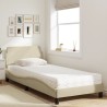 Lit avec matelas crème 80x200 cm tissu 