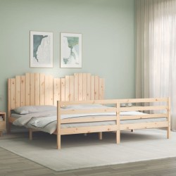Cadre de lit sans matelas 200x200 cm bois massif 