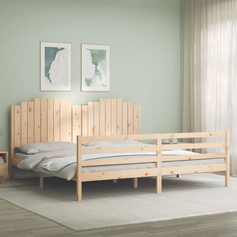 Cadre de lit sans matelas 200x200 cm bois massif 