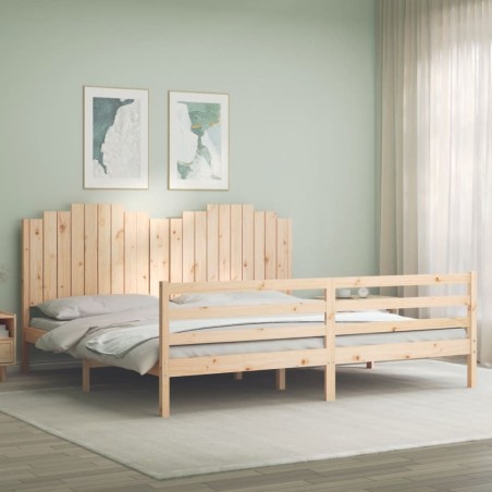 Cadre de lit sans matelas 200x200 cm bois massif 