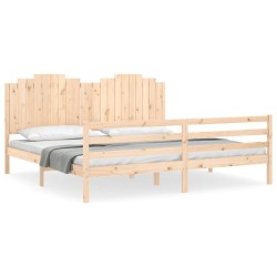 Cadre de lit sans matelas 200x200 cm bois massif 