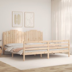 Cadre de lit sans matelas 200x200 cm bois massif 