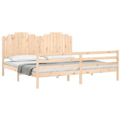 Cadre de lit sans matelas 200x200 cm bois massif 