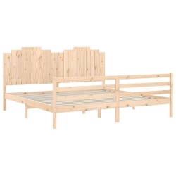 Cadre de lit sans matelas 200x200 cm bois massif 