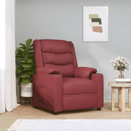 Fauteuil inclinable électrique Rouge bordeaux Similicuir 