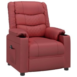 Fauteuil inclinable électrique Rouge bordeaux Similicuir 