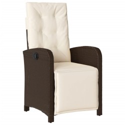 Chaises inclinables de jardin lot de 2 avec repose-pied rotin 