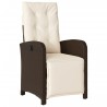 Chaises inclinables de jardin lot de 2 avec repose-pied rotin 