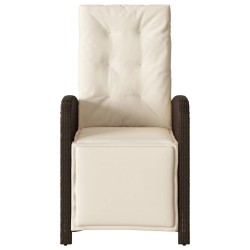 Chaises inclinables de jardin lot de 2 avec repose-pied rotin 