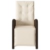 Chaises inclinables de jardin lot de 2 avec repose-pied rotin 