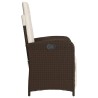 Chaises inclinables de jardin lot de 2 avec repose-pied rotin 