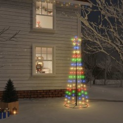 Arbre de Noël cône 108 LED Colorées 70x180 cm 
