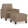 Fauteuil avec repose-pied Cappuccino 60 cm Similicuir 