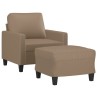 Fauteuil avec repose-pied Cappuccino 60 cm Similicuir 