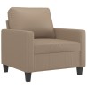 Fauteuil avec repose-pied Cappuccino 60 cm Similicuir 