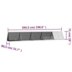 Clapier Anthracite 504,5x80,5x71 cm Acier galvanisé 