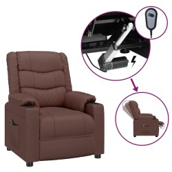 Fauteuil inclinable électrique Marron Similicuir 