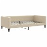Lit de jour avec lit gigogne crème 100x200 cm tissu 
