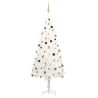 Arbre de Noël artificiel pré-éclairé et boules blanc 240 cm 